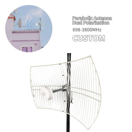 Sector Base Antenna Multiband 698-3800MHz 24dbi Gain 3-Band Long Range Outdoor TV Satellite Dish Booster 20m