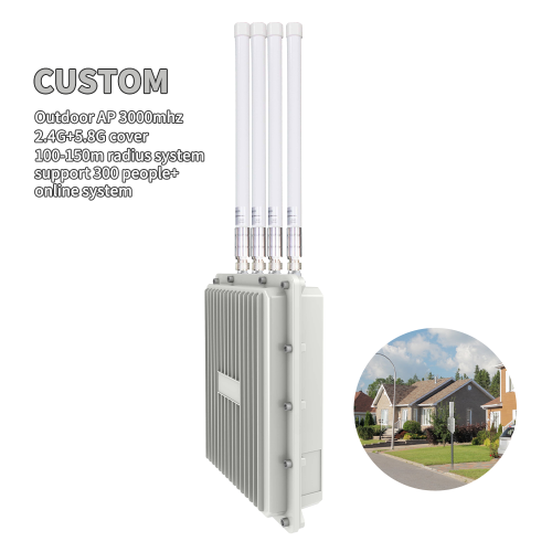 AL-A880-4x5D 11ax WiFi 6 Outdoor Waterproof Access Point 4 Omnidirectional Antennas Fiberglass 3657Mbps OEM ODM