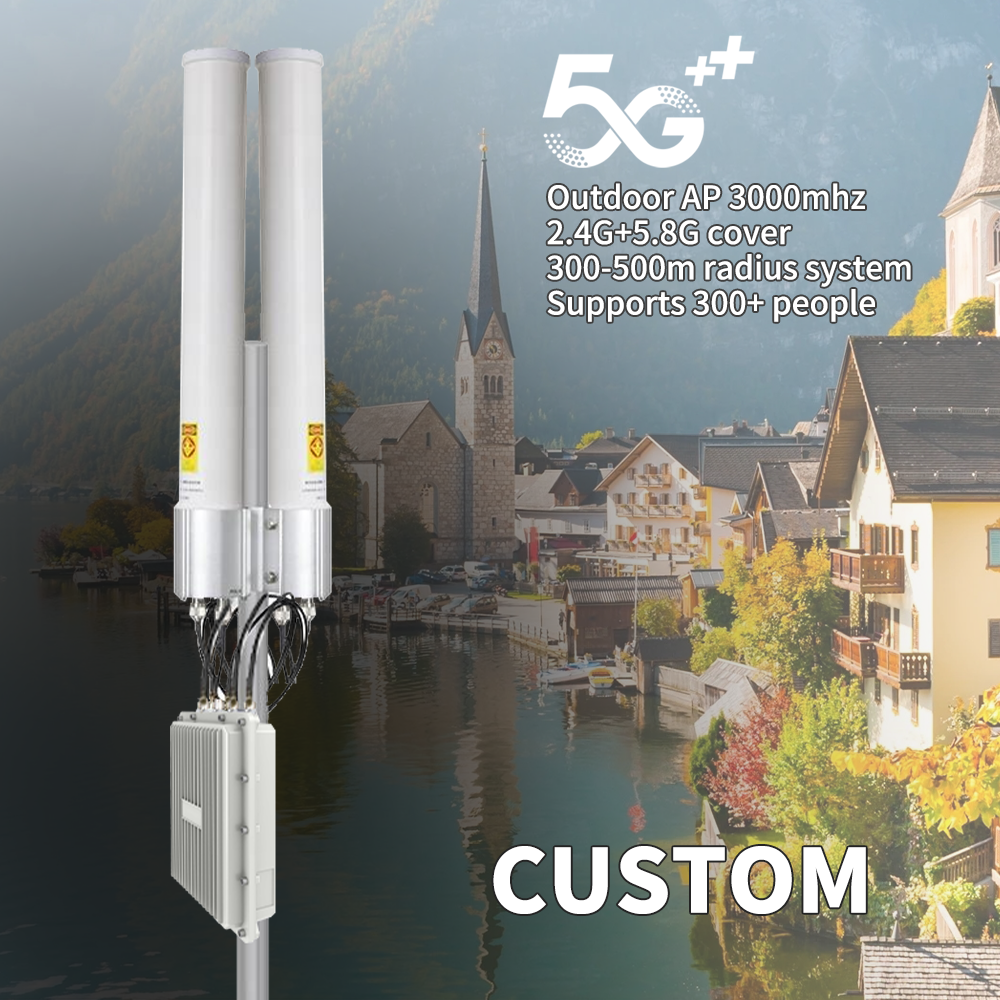 OEM 11ax WiFi 6 户外防水接入点 3657Mbps 2.4G&5.8G 150米系统覆盖范围 高通芯片组 256+用户