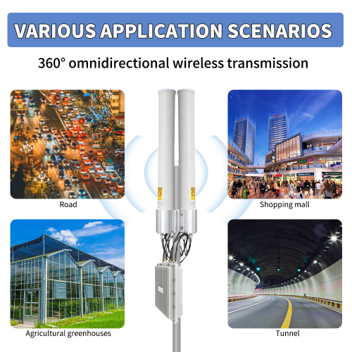 WiFi6 Outdoor Waterproof Access Point 3657Mbps 256+ Users 2.4G&5.8G Fiberglass Omni Antenna 500-1000m Radius Qualcomm OEM ODM