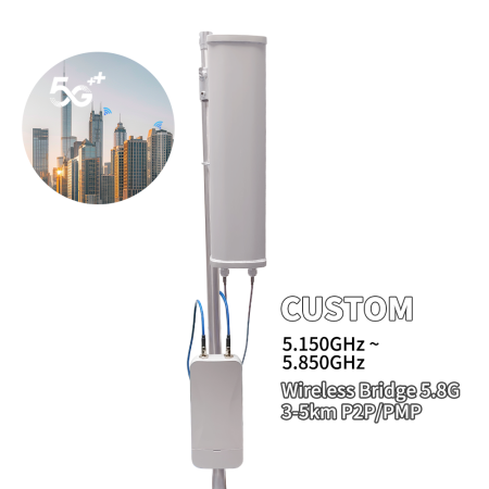 OEM ODM 11ax WiFi 6 Outdoor Waterproof CPE Wi-Fi Antenna 5-10km Data Transmission 5GHz 900Mbps 12dBi Qualcomm Chipset 2-Year