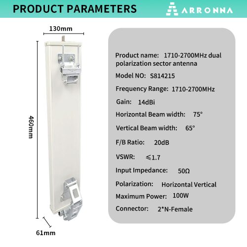 1710-2700MHz 5-10km Wifi Wimax 4g Lte Base Station Sector Panel Antenna for signal Booster Amplifier Repeater Router Bridge