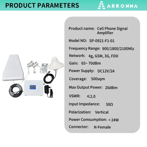 Tri Band 5G GSM Signal Repeater & Booster for 2G/3G/4G/5G Networks 800/1800/2100 MHz White 220V 27dBm